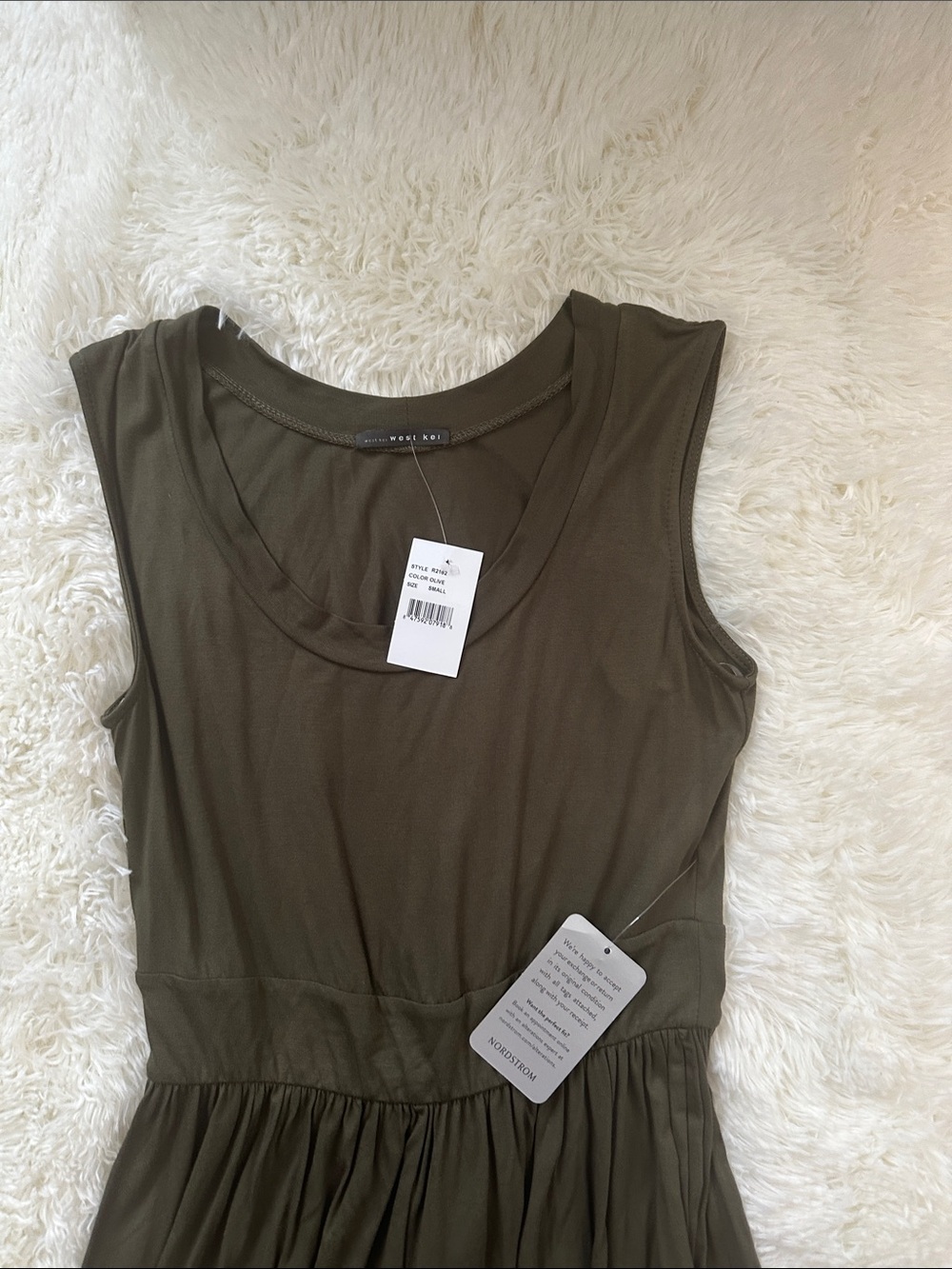 West Kei Olive Green Sleeveless Scoop-Neck Jumpsuit